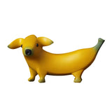 -Unique banana dog sculptures. High quality resin. Three different size/styles available. 9cm, 12cm and 20cm. Free shipping from abroad.

Unusual fruit puppy figure office desk decoration home decor weird creative gift dachshund wiener dog funny food pup figurine-