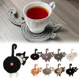 Cat Butt Coasters - Funny Feline Crocheted Drink Coasters -It may seem very un-catlike to protect furniture and help keep objects on surfaces but that's just what these kitties do... while still being a bit rude about it! Handmade durable high quality crochet knitted cotton kitty coasters. Sold individually or as a set of 8. Free shipping. Unique novelty gift home decor woven-