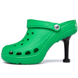 -Comfortable chunky platform high heel clog sandals. Outstanding, accurate luxury design & construction in high quality, waterproof and quick drying EVA. Free shipping from abroad, average delivery in 2-3 weeks.

breathable water and stain resistant stiletto slide pumps womens designer fashion shoes funny weird casual -Green-6 US / 36 EU-