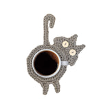 Cat Butt Coasters - Funny Feline Crocheted Drink Coasters -It may seem very un-catlike to protect furniture and help keep objects on surfaces but that's just what these kitties do... while still being a bit rude about it! Handmade durable high quality crochet knitted cotton kitty coasters. Sold individually or as a set of 8. Free shipping. Unique novelty gift home decor woven-