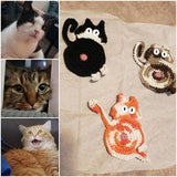 Cat Butt Coasters - Funny Feline Crocheted Drink Coasters -It may seem very un-catlike to protect furniture and help keep objects on surfaces but that's just what these kitties do... while still being a bit rude about it! Handmade durable high quality crochet knitted cotton kitty coasters. Sold individually or as a set of 8. Free shipping. Unique novelty gift home decor woven-