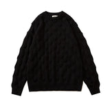 -High quality polyester blend knit jumper uniquely perforated and distressed to create a rippled pattern. Mens / unisex style. See size chart. Free shipping from abroad.

rippled unique unusual bumpy textured pickle winter autumn fashion pullover solid color classy casual holiday knitwear-Black-M-