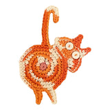 Cat Butt Coasters - Funny Feline Crocheted Drink Coasters -It may seem very un-catlike to protect furniture and help keep objects on surfaces but that's just what these kitties do... while still being a bit rude about it! Handmade durable high quality crochet knitted cotton kitty coasters. Sold individually or as a set of 8. Free shipping. Unique novelty gift home decor woven-Orange Tabby-