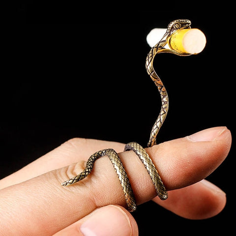 -Antique style cigarette holder ring shaped like a striking snake. Gunmetal, antiqued gold or silver finish. Free shipping, avg delivery 2-3 weeks.

metal smoking accessory smoker gift cigar cigarillo joint holder funny unique vintage flapper roaring twenties ancient egyptian cosplay goth gothic jewelry asp snek unique
-
