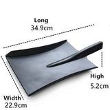 -Unique shovel head shaped serving trays. Made for the purpose of safe, food grade plastic. Free shipping, average delivery in about 2-3 weeks.

unusual funny weird platter plate servingware kitchen dining construction concrete cement farming animal husbandry digging platter bbq barbecue cookout office party supplies -Medium Flat-
