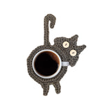 Cat Butt Coasters - Funny Feline Crocheted Drink Coasters -It may seem very un-catlike to protect furniture and help keep objects on surfaces but that's just what these kitties do... while still being a bit rude about it! Handmade durable high quality crochet knitted cotton kitty coasters. Sold individually or as a set of 8. Free shipping. Unique novelty gift home decor woven-