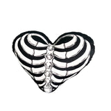 -Handmade heart-shaped throw pillow with printed ribcage design. Available in 2 sizes: Small measuring approximately 40x35cm / 15.75x13.78in and Large measuring 50x45cm / 19.7x17.72in. Free shipping.

Goth gothic home decor sewn cushion skeletal skeleton bones halloween unique creepy spooky love valentines day gift-Heart-35x30cm-