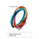 -High quality stainless steel, four color rainbow rolling band ring. Free shipping from abroad with average delivery to the US in 2-3 weeks.

Unique unusual simple plain band colorful anodized red gold green blue pink fidget twisting band ring lgbt lgbtqia lgbtqx gay pride jewelry mens womens queer unisex nonbinary -
