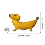 -Unique banana dog sculptures. High quality resin. Three different size/styles available. 9cm, 12cm and 20cm. Free shipping from abroad.

Unusual fruit puppy figure office desk decoration home decor weird creative gift dachshund wiener dog funny food pup figurine-M-