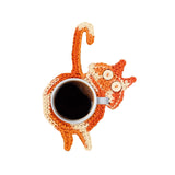 Cat Butt Coasters - Funny Feline Crocheted Drink Coasters -It may seem very un-catlike to protect furniture and help keep objects on surfaces but that's just what these kitties do... while still being a bit rude about it! Handmade durable high quality crochet knitted cotton kitty coasters. Sold individually or as a set of 8. Free shipping. Unique novelty gift home decor woven-