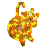 Cat Butt Coasters - Funny Feline Crocheted Drink Coasters -It may seem very un-catlike to protect furniture and help keep objects on surfaces but that's just what these kitties do... while still being a bit rude about it! Handmade durable high quality crochet knitted cotton kitty coasters. Sold individually or as a set of 8. Free shipping. Unique novelty gift home decor woven-Fall Blend-