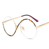 -Unique round fashion eyeglasses with swooping dual color metal frames and clear lenses. Anti-Glare UV400 circular acrylic lenses. 55-20-134-55, Free shipping from abroad.
unusual semi-rimless big frame eye glasses fashion accessory weird strange asymmetrical sideways s shape mens womens unisex interesting style-Leopard-