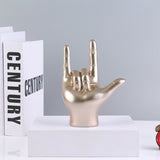 Pop Art ILY Sign Language Hand Sculpture-High quality, brightly colored resin ASL hand sign for I Love You sculpture. 19.5x14x5cm/17.7x5.5x2" Free shipping, average delivery in 2-3 weeks.
cute sweet romantic colorful kawaii american sign language emoji text statue gift translator hearing impaired deaf culture valentines day family girlfriend boyfriend partner-Gold-