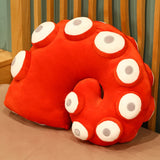 -Large stuffed plush tentacle pillows. Zippered cover, pocket to insert your hand or foot. Two styles, A: 30x55cm/21.7x11.8in, B: 45x35cm/17.7x13.8in. Red or gray. Free shipping, average delivery 2-3 weeks.

big funny weird cartoon plushy slippers gloves hentai unique home decor toy gift octopus alien squid snuggle prop-B-Red-