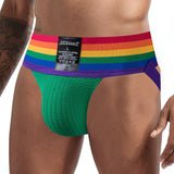 -High quality pride themed nylon & spandex jockstrap by Jockmail. Free shipping from abroad with average delivery to the US in 2-3 weeks.

Sexy fitted gay pride flag lgbtq lgbtqia lgbtqx glbt underwear mens jock strap -Green-M (27-30")-