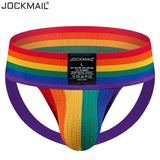 -High quality pride themed nylon & spandex jockstrap by Jockmail. Free shipping from abroad with average delivery to the US in 2-3 weeks.

Sexy fitted gay pride flag lgbtq lgbtqia lgbtqx glbt underwear mens jock strap -