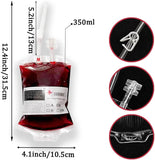 -Fun, unique Halloween party supplies, Set of 10 IV Blood Bag PVC drink pouches (350mL) with straws/tubes, labels, clips & funnels. 60mL shot syringes sold separately. Free shipping.

Vampire medical horror movie prop beverage cup drinking container alcohol urine liquor punch creepy cocktails gross shots doctor nurse-