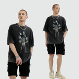 -Unisex designer fashion tee with rough construction, retro printed graphics and heavy, grunge style distressing. 100% cotton. Free shipping from abroad. These shirts typically arrive in about 2 weeks to the USA. Vintage 90s nineties style streetwear skater gothic harajuku halloween spoopy vision baggy 1990s skate -