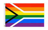 South African LGBTQIA Pride Flag - Rainbow Stripe SA GLBTI Gay Pride -High Quality, Professionally printed LGBTQ rainbow striped pride flag. Single or double sided, grommets or pole sleeve/pocket. 2x1ft / 1x2 ft, 3x2ft / 2x3 ft, 3x5ft / 5x3 ft. Fully customizable. Classic Traditional LGBT GLBT LGBTQIA LGBTQI LGBTQ LGBTQIA Gay Pride Equality Protest March Festival Pole Banner Parade Flag-5 ft x 3 ft-Standard-Grommets-