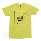 Spider Lick Graphic Tee, Creepy Weird Gothic Eilish Punk Tongue Shirt-Yellow-S-