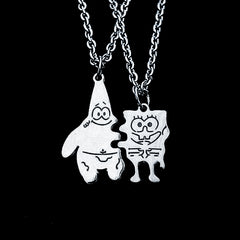 -Pair of matching pendant necklaces. Pendants are silver colored copper alloy metal and measure about 2cm and 3cm respectively. Free shipping from abroad. These typically arrive to the USA in about 2-3 weeks. Best friends couples 90s kids cute retro 1990s nineties bff gifts buddy chums buddies pal pals friendo -