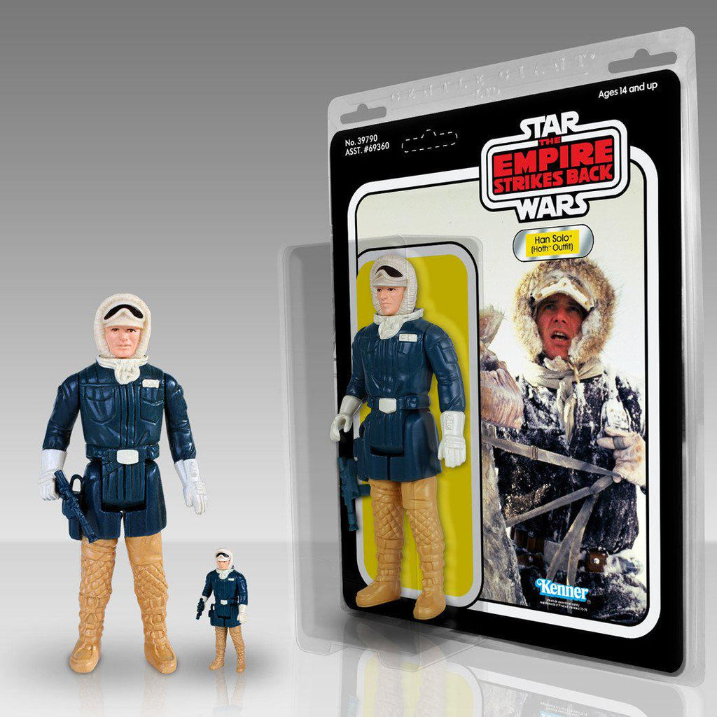 -12" Kenner 1/6 scale Jumbo Figure HAN SOLO in Hoth Battle Gear. Injection molded jumbo figure includes a faithfully reproduced blaster, fully articulated!-