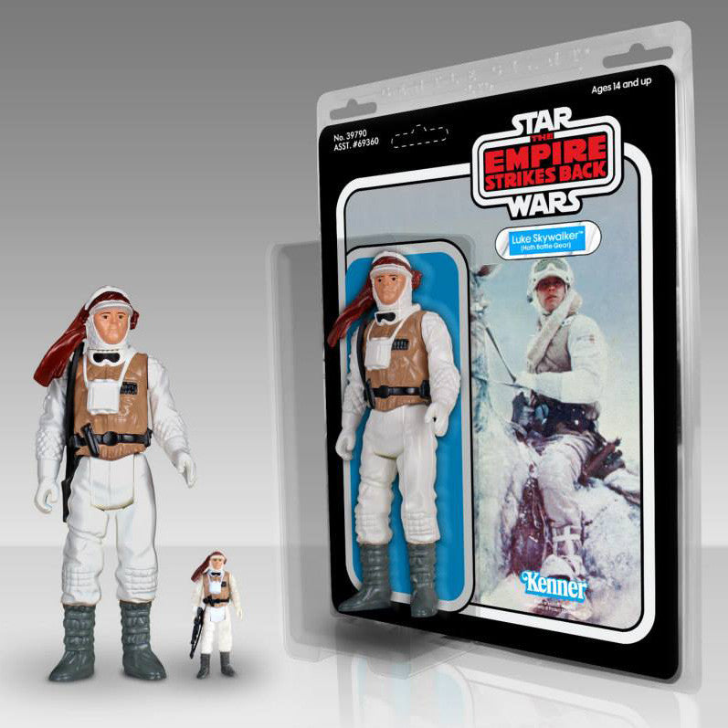 -12" Kenner 1/6 scale Jumbo Figure LUKE SKYWALKER in Hoth Battle Gear. Injection molded jumbo figure includes a faithfully reproduced blaster, fully articulated!-