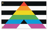 Straight Ally Pride Flag, Heterosexual LGBTQ LGBTQIA Support Banner-High quality, professionally printed polyester flag. Single or fully double-sided with blackout layer, grommets or pole pocket / sleeve. 2x1ft / 1x2ft, 3x2ft / 2x3ft, 5x3ft / 3x5f. Customizable. Straight Ally Hetero Heterosexual LGBT LGBTQ LGBTQIA LGBTQX Trans PFLAG Allies Support Pride Banner Flag Rainbow Triangle. -3 ft x 2 ft-Standard-Grommets-