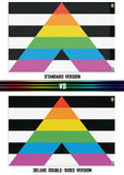 Straight Ally Pride Flag, Heterosexual LGBTQ LGBTQIA Support Banner-High quality, professionally printed polyester flag. Single or fully double-sided with blackout layer, grommets or pole pocket / sleeve. 2x1ft / 1x2ft, 3x2ft / 2x3ft, 5x3ft / 3x5f. Customizable. Straight Ally Hetero Heterosexual LGBT LGBTQ LGBTQIA LGBTQX Trans PFLAG Allies Support Pride Banner Flag Rainbow Triangle. -