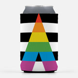 LGBTQIA Straight Ally Can Cooler Wrap, LGBTQ Support Pride Sleeve-High quality, reusable neoprene beverage insulator sleeve. Fits standard 12oz and 16oz cans or bottles and keeps beverages cold. Easy to clean and foldable for easy storage. Great gift or drink marker for parties. LGBT GLBT LGBTQ LGBTQIA LGBTQX Straight Ally, Hetero Heterosexual equality pride drink insulator sleeve. -