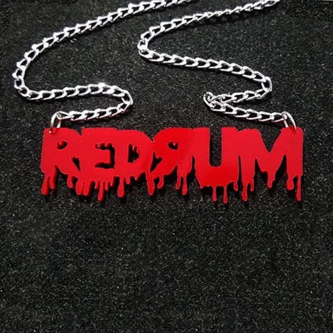 REDRUM Acrylic Necklace, Strangewave - Punk Gothic Horror Kitsch--