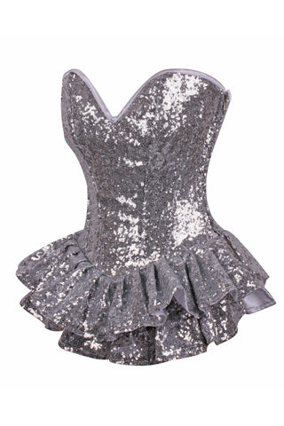-Sweetheart neckline corset dress made of high quality sequin fabric. Side zipper closure with privacy panel, 8 spiral steel bones, 4 static bones, cotton Twill lining, Modesty panel, Nickel brass grommets thick cord back lacing for cinching. Ships from USA, standard & plus size, holiday winter christmas party dress-Small-655222169495
