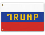 -High quality, professionally printed polyester flag. Single or double-sided with blackout layer, grommets or pole pocket / sleeve. 2x1ft / 1x2ft, 3x2ft / 2x3ft, 5x3ft / 3x5ft. Customizable. Trump Russia Flag Russian Asset Criminal President Putin USA Election Interference Anti-Trump Kleptocracy Fascism Conspiracy. -3 ft x 2 ft-Standard-Grommets-725185481429