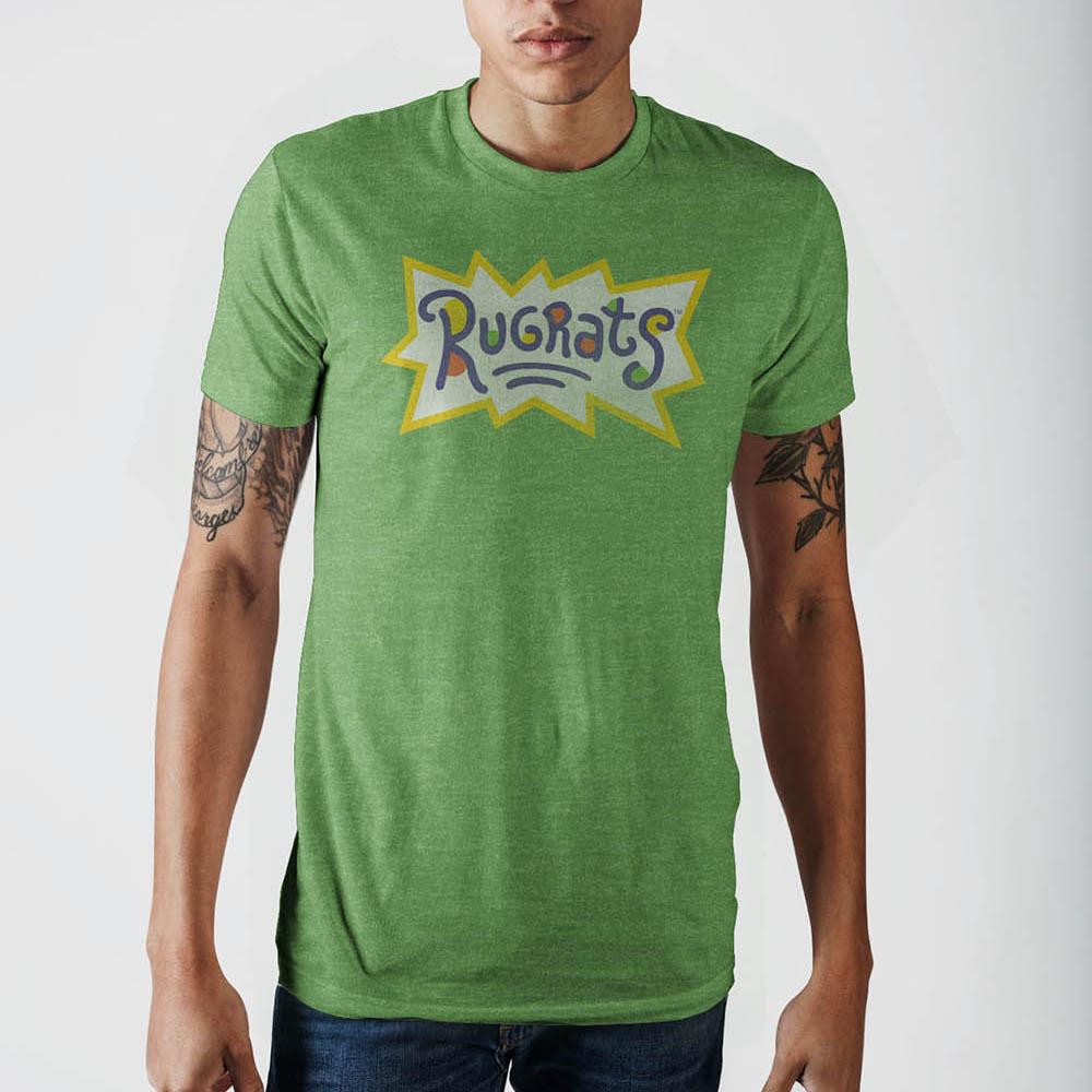 Rugrats Heather Green Logo Tee, Officially Licensed Nicktoons Shirt-Heather Green-S-190371768460