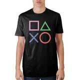 PLAYSTATION Unisex Controller Icons Graphic Tee, Officially Licensed-BLACK-S-