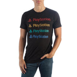 PLAYSTATION Color Repeat Logo Graphic Tee, Officially Licensed -BLACK-M-
