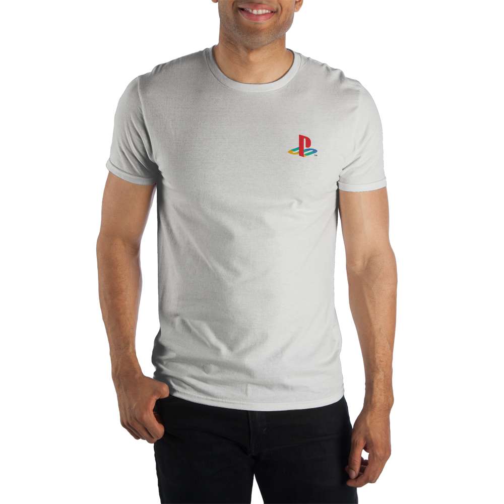 PLAYSTATION Classic Chest Logo Tee, Official Retro PSX Mens/Unisex--