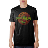 Looney Tunes SPACE JAM Basketball and Logo Graphic Tee, Official USA-Soft and comfortable 100% pre-shrunk cotton jersey mens / unisex tee with a bright and bold, soft to the touch print of the classic a basketball and the Space Jam logo Genuine, officially licensed Looney Tunes Space Jam apparel. Officially licensed retro vintage 90s kids 1990s nineties basketball movie cartoon.-BLACK-S-