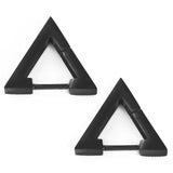 Chunky Titanium Triangle Stud Earrings, Retro Punk Neo-Gothic Fashion -Black-Pair-