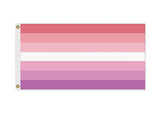 Transfeminine Lesbian Pride Flag, LGBTQIA Trans-Feminine Banner-Transfeminine Lesbian Pride Flag. High quality indoor / outdoor pole flag, in your choice of size & style. Single or double sided, grommets or pole sleeve / pocket. These flags are made-to-order and ship in about 10 business days from within the USA. Trans Feminine, Transgender Inclusive Lesbian LGBTQIA LGBTQ LGBT GLBT Intersex Nonbinary Rights Equlity Protest March Festival-2 ft x 1 ft-Standard-Grommets-