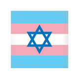 Transgender Jewish Pride Buttons, LGBTQIA Intersectional Trans Pins-High quality scratch and UV resistant mylar & metal pinback button. 1.25, 2.25 or 3 inches. Custom Trans LGBTQ LGBTQIA LGBTQX Intersectional Jewish Magan Star of David Pride Badge - Flag Stripes - Jewish Transman Transwoman Transgender Rights - Visibility, Representation, Equality-2 inch Square Button-