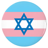 Transgender Jewish Pride Buttons, LGBTQIA Intersectional Trans Pins-High quality scratch and UV resistant mylar & metal pinback button. 1.25, 2.25 or 3 inches. Custom Trans LGBTQ LGBTQIA LGBTQX Intersectional Jewish Magan Star of David Pride Badge - Flag Stripes - Jewish Transman Transwoman Transgender Rights - Visibility, Representation, Equality-3 inch Round Button-