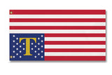 Trumped USA Distress Flag - Anti-Trump Protest RESIST Pole Banner -Patriotic Trumped America USA in Distress Protest Flag - Upside down American flag with Trump's golden T supplanting all but the 30 stars . Available in red, white & blue or black & gray. 2x1ft / 1x2ft, 3x2ft / 2x3ft, 5x3ft / 3x5ft or custom, Anti-Trump Anti-Fascist Resistance Pole Banner, Antifa No 45 Criminal Trump-2 ft x 1 ft-Standard-Grommets-725185481603