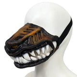 -High quality latex doberman snout half mask. One size fits most, attaches with elastic strap. See measurements in images. Free shipping from abroad with average delivery to the US in 2-3 weeks.
Halloween costume cosplay aggressive dog mask hellhound moving mouth funny scary furry animal costume roleplay accessory-