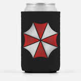 Umbrella Corporation Can Cooler, Evil Zombie Corp Drink Insulator Wrap-High quality, neoprene can cooler. Fits most standard 12oz and 16 fl oz cans. Foldable for easy storage. Classic Umbrella Corp logo custom beverage bottle insulating can cooling wrap. Great gift for resident hack and slash gamers or evil corporate zombie makers. Insulator drink sleeve keeps beer or soda cold. -