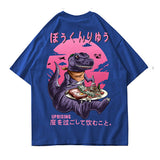 -High quality designer fashion mens/unisex graphic tee. Front chest print and oversized print on the reverse. See size chart. Free shipping from abroad. Typically arrives in 2-3 weeks to the USA. Funny unique dinosaurs t-rex dino brekky kaiju kanji Japan Japanese streetwear skatewear hiphop tshirt shirt casual imported -Blue-3XL-
