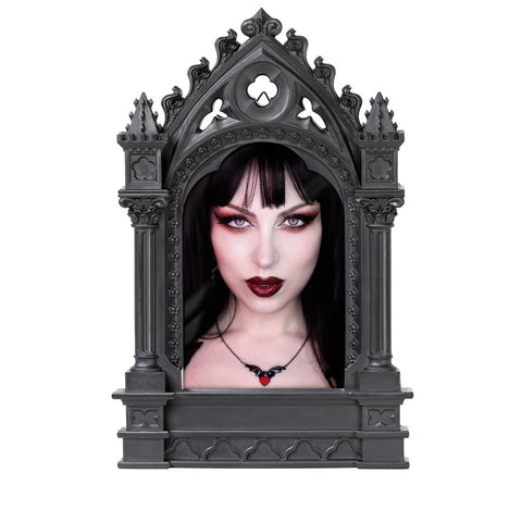 -Gothic cathedral inspired resin frame for both tabletop and wall hanging. 10.83x7.09in, fits 4x6in photo or print. Genuine Alchemy product, brand new in box. Ships from the USA
Goth architecture grand medieval renaissance black church gothic home decor gift halloween dark architectural fancy classy designer art-664427052877