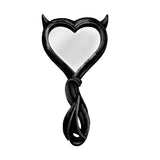 Devil Heart Hand Mirror, Alchemy Gothic - Double-sided Magnifying Goth-Black-664427052143