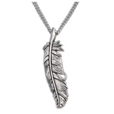 Lila Bowen's Shadow Series Vulture Feather Necklace, Sterling Silver-Antiqued or ruthenium plated Sterling Silver Vulture Feather pendant necklace inspired by Lila Bowen's Shadow Series© novels. Officially licensed, new in jeweler's box with COA. Dark Fantasy Books Wake of Ravens, Conspiracy of Ravens, Malice of Crows, Treason of Hawks. Nettie Lonesome, Rhett Walker, goth gothic jewelry-Antiqued Finish-Sterling Silver-24in Stainless Steel Curb Chain-