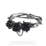 Wild Black Rose Bracelet, Alchemy Gothic - Magnetic Clasp Cuff -Small / Medium-